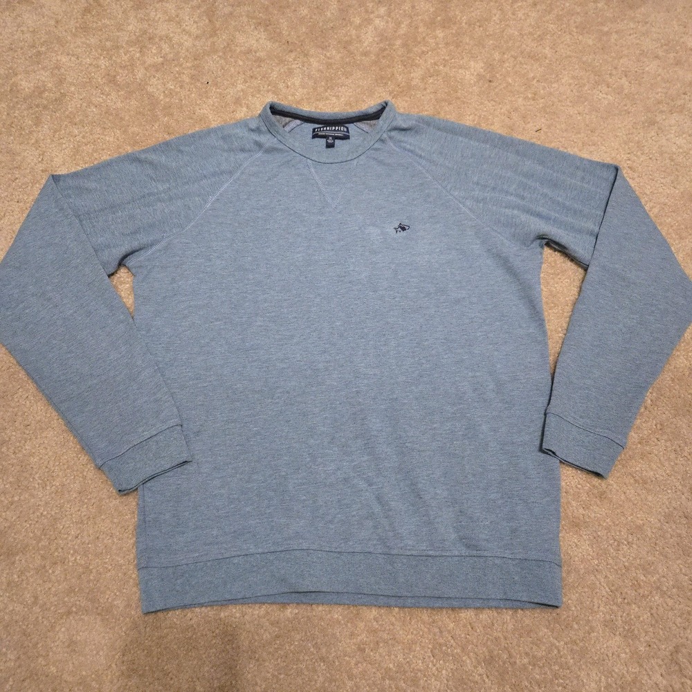 Fish Hippie Sweatshirt Mens Medium Blue Crewneck Lightweight Raglan Pullover
